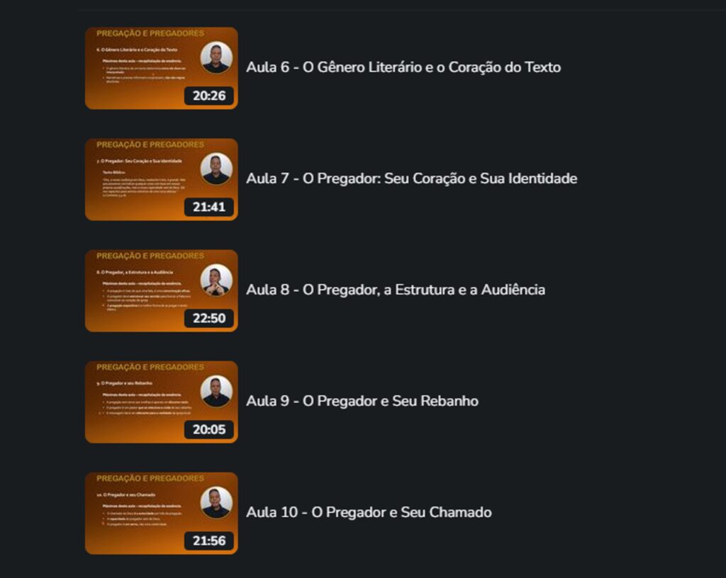 Contenido del curso en la plataforma del Instituto Vocati
